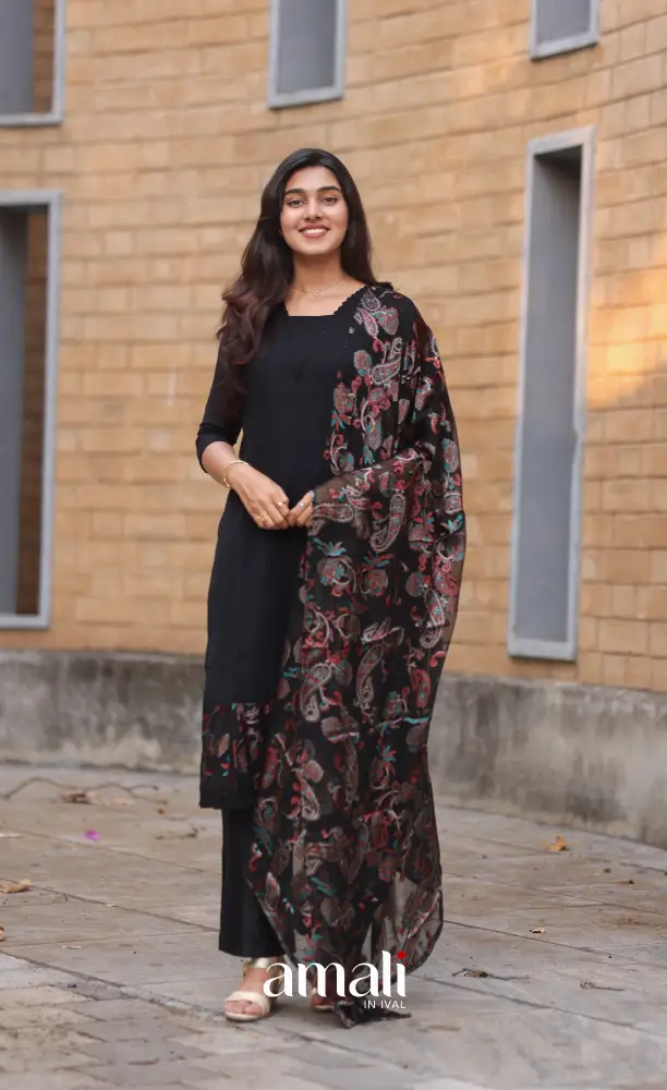 Nakshatra Georgette Black Salwar Suit